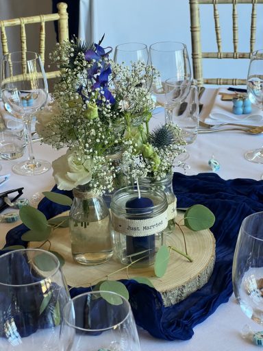 Glass jar table decs